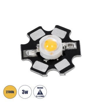 GLOBOSTAR® STARCHIP 73744 High Power Star LED 3W 240lm 90° DC 3.2V IP20 Θερμό Λευκό 2700K Dimmable - Sanan Chip - Μ2 x Π2 x Υ0.6cm - 2 Χρόνια Εγγύηση GLOBOSTAR® STARCHIP 73744 High Power Star LED 3W 240lm 90° DC 3.2V IP20 Θερμό Λευκό 2700K Dimmable - Sanan Chip - Μ2 x Π2 x Υ0.6cm - 2 Χρόνια Εγγύηση