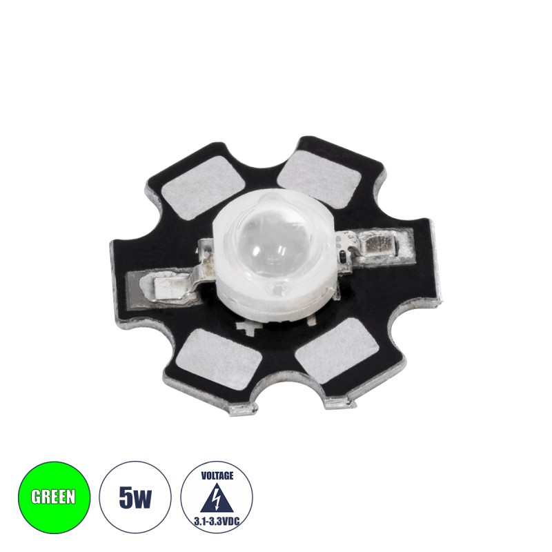 GloboStar® 73751 High Power Star LED - Υψηλής Ισχύος Star LED 5W DC 3.2V Πράσινο Φ2 x Υ0.6cm - 2 Χρόνια Εγγύηση GloboStar® 73751 High Power Star LED - Υψηλής Ισχύος Star LED 5W DC 3.2V Πράσινο Φ2 x Υ0.6cm - 2 Χρόνια Εγγύηση