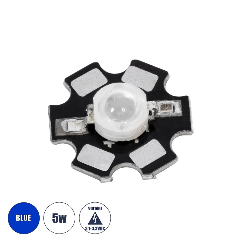GloboStar® 73754 High Power Star LED - Υψηλής Ισχύος Star LED 5W DC 3.2V Μπλε Φ2 x Υ0.6cm - 2 Χρόνια Εγγύηση GloboStar® 73754 High Power Star LED - Υψηλής Ισχύος Star LED 5W DC 3.2V Μπλε Φ2 x Υ0.6cm - 2 Χρόνια Εγγύηση
