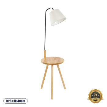 GloboStar® TIFFANY 01206 Μοντέρνο Επιδαπέδιο Φωτιστικό Μονόφωτο 1 x E27 IP20 Μπεζ Ξύλο, Λευκό Ύφασμα με Μαύρο Μέταλλο - Μ28 x Π28 x Υ140cm GloboStar® TIFFANY 01206 Μοντέρνο Επιδαπέδιο Φωτιστικό Μονόφωτο 1 x E27 IP20 Μπεζ Ξύλο, Λευκό Ύφασμα με Μαύρο Μέταλλο - Μ28 x Π28 x Υ140cm