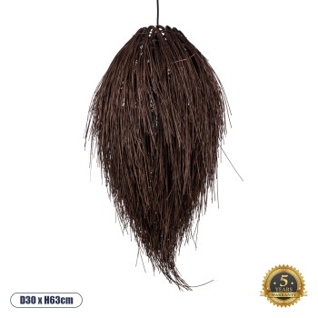 GLOBOSTAR® ARCHIPELAGO 01748 Boho Κρεμαστό Φωτιστικό Οροφής με Ντουί 1 x E27 AC 220-240V IP20 - Καφέ - Μ30 x Π30 x Υ63cm GLOBOSTAR® ARCHIPELAGO 01748 Boho Κρεμαστό Φωτιστικό Οροφής με Ντουί 1 x E27 AC 220-240V IP20 - Καφέ - Μ30 x Π30 x Υ63cm