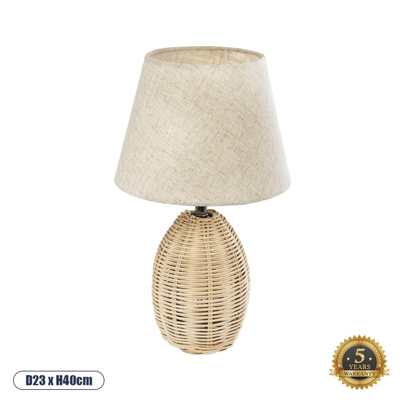 GLOBOSTAR® HASUMI 01956 Boho Επιτραπέζιο Φωτιστικό Πορτατίφ με Ντουί 1 x E27 AC 220-240V IP20 - Μπεζ - Μ23 x Π23 x Υ40cm GLOBOSTAR® HASUMI 01956 Boho Επιτραπέζιο Φωτιστικό Πορτατίφ με Ντουί 1 x E27 AC 220-240V IP20 - Μπεζ - Μ23 x Π23 x Υ40cm