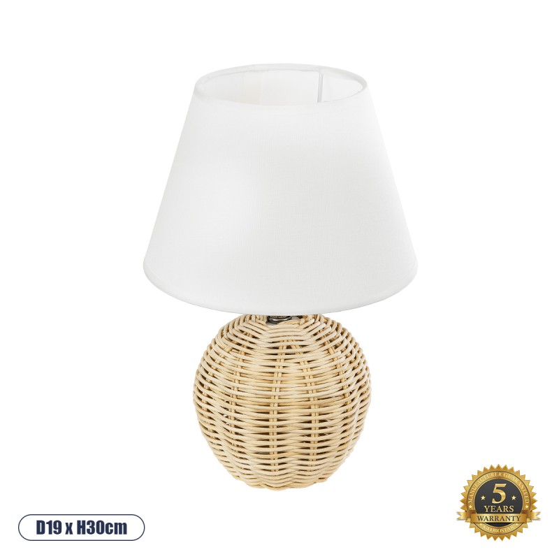 GLOBOSTAR® HASUMI 01957 Boho Επιτραπέζιο Φωτιστικό Πορτατίφ με Ντουί 1 x E27 AC 220-240V IP20 - Μπεζ & Λευκό - Μ19 x Π19 x Υ30cm GLOBOSTAR® HASUMI 01957 Boho Επιτραπέζιο Φωτιστικό Πορτατίφ με Ντουί 1 x E27 AC 220-240V IP20 - Μπεζ & Λευκό - Μ19 x Π19 x Υ30cm