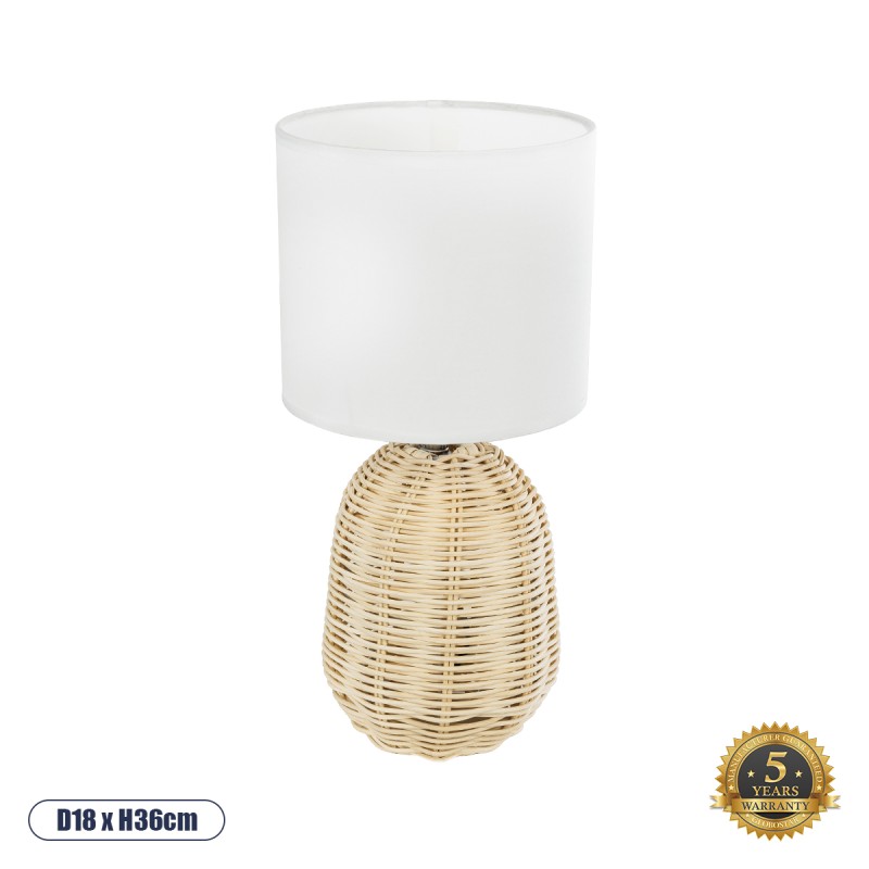 GLOBOSTAR® HASUMI 01958 Boho Επιτραπέζιο Φωτιστικό Πορτατίφ με Ντουί 1 x E27 AC 220-240V IP20 - Μπεζ & Λευκό - Μ18 x Π18 x Υ36cm GLOBOSTAR® HASUMI 01958 Boho Επιτραπέζιο Φωτιστικό Πορτατίφ με Ντουί 1 x E27 AC 220-240V IP20 - Μπεζ & Λευκό - Μ18 x Π18 x Υ36cm