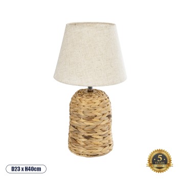 GLOBOSTAR® HOLOKAI 01960 Boho Επιτραπέζιο Φωτιστικό Πορτατίφ με Ντουί 1 x E27 AC 220-240V IP20 - Μπεζ & Λευκό - Μ23 x Π23 x Υ40cm GLOBOSTAR® HOLOKAI 01960 Boho Επιτραπέζιο Φωτιστικό Πορτατίφ με Ντουί 1 x E27 AC 220-240V IP20 - Μπεζ & Λευκό - Μ23 x Π23 x Υ40cm