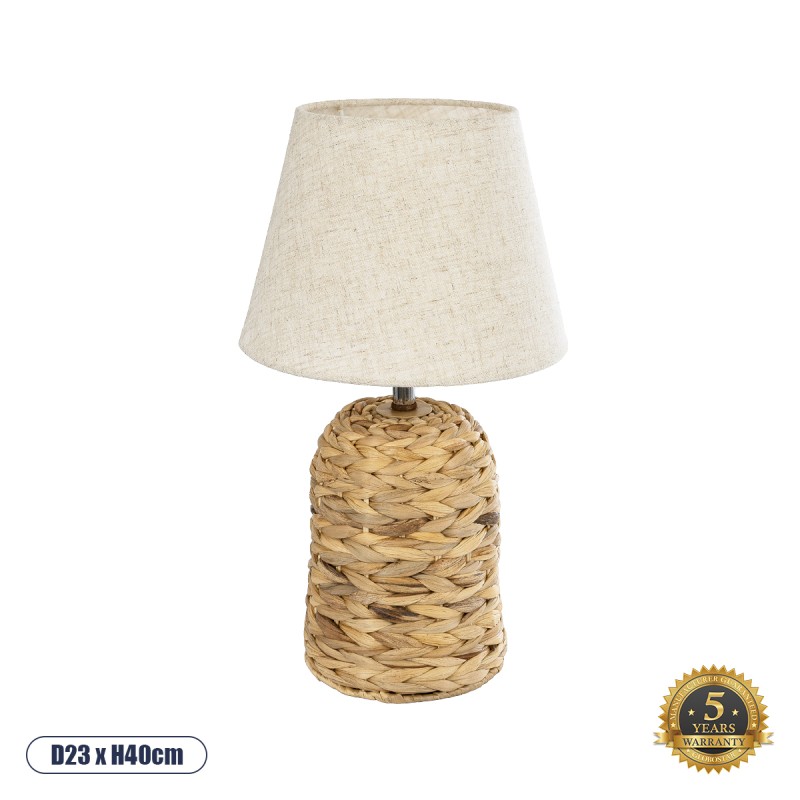 GLOBOSTAR® HOLOKAI 01960 Boho Επιτραπέζιο Φωτιστικό Πορτατίφ με Ντουί 1 x E27 AC 220-240V IP20 - Μπεζ & Λευκό - Μ23 x Π23 x Υ40cm GLOBOSTAR® HOLOKAI 01960 Boho Επιτραπέζιο Φωτιστικό Πορτατίφ με Ντουί 1 x E27 AC 220-240V IP20 - Μπεζ & Λευκό - Μ23 x Π23 x Υ40cm