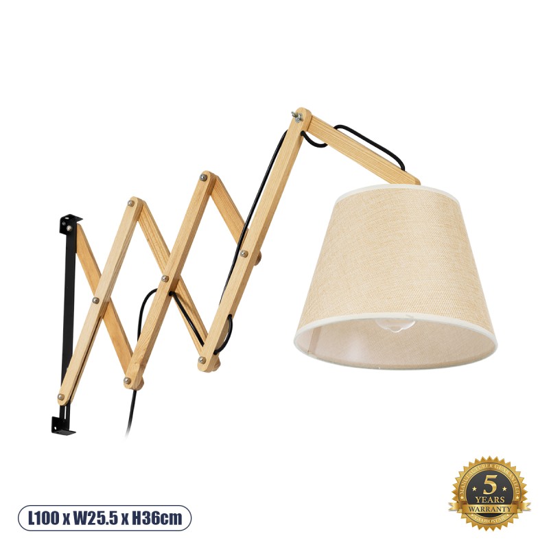 GLOBOSTAR® TALISHA 02028 Μοντέρνο Φωτιστικό Τοίχου - Απλίκα με Ντουί 1 x E27 AC 220-240V IP20 - Μπεζ - Μ100 x Π15 x Υ36cm GLOBOSTAR® TALISHA 02028 Μοντέρνο Φωτιστικό Τοίχου - Απλίκα με Ντουί 1 x E27 AC 220-240V IP20 - Μπεζ - Μ100 x Π15 x Υ36cm