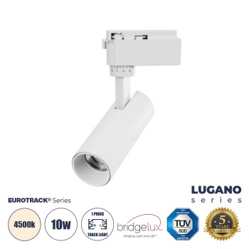 GloboStar® LUGANO 60801 Μονοφασικό Φωτιστικό Σποτ Ράγας LED 10W 1250lm 36° Acrylic HQ LENS AC 220-240V IP20 Φ4.5 x Υ19cm Φυσικό Λευκό 4500K - EUROTRACK® System 1L+1N - Λευκό - Bridgelux Chip - TÜV Certified Driver - 5 Χρόνια Εγγύηση GloboStar® LUGANO 60801 Μονοφασικό Φωτιστικό Σποτ Ράγας LED 10W 1250lm 36° Acrylic HQ LENS AC 220-240V IP20 Φ4.5 x Υ19cm Φυσικό Λευκό 4500K - EUROTRACK® System 1L+1N - Λευκό - Bridgelux Chip - TÜV Certified Driver - 5 Χρόνια Εγγύηση