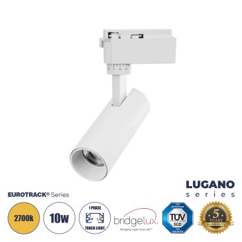 GloboStar® LUGANO 60802 Μονοφασικό Φωτιστικό Σποτ Ράγας LED 10W 1200lm 36° Acrylic HQ LENS AC 220-240V IP20 Φ4.5 x Υ19cm Θερμό Λευκό 2700K - EUROTRACK® System 1L+1N - Λευκό - Bridgelux Chip - TÜV Certified Driver - 5 Χρόνια Εγγύηση GloboStar® LUGANO 60802 Μονοφασικό Φωτιστικό Σποτ Ράγας LED 10W 1200lm 36° Acrylic HQ LENS AC 220-240V IP20 Φ4.5 x Υ19cm Θερμό Λευκό 2700K - EUROTRACK® System 1L+1N - Λευκό - Bridgelux Chip - TÜV Certified Driver - 5 Χρόνια Εγγύηση
