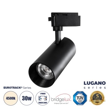 GloboStar® LUGANO 60816 Μονοφασικό Φωτιστικό Σποτ Ράγας LED 30W 3750lm 36° Acrylic HQ LENS AC 220-240V IP20 Φ7.5 x Υ22.7cm Φυσικό Λευκό 4500K - EUROTRACK® System 1L+1N - Μαύρο - Bridgelux Chip - TÜV Certified Driver - 5 Χρόνια Εγγύηση GloboStar® LUGANO 60816 Μονοφασικό Φωτιστικό Σποτ Ράγας LED 30W 3750lm 36° Acrylic HQ LENS AC 220-240V IP20 Φ7.5 x Υ22.7cm Φυσικό Λευκό 4500K - EUROTRACK® System 1L+1N - Μαύρο - Bridgelux Chip - TÜV Certified Driver - 5 Χρόνια Εγγύηση