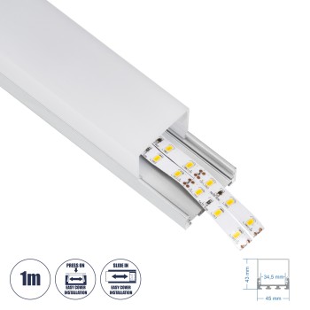 GloboStar® SURFACEPENDANT-PROFILE 70864-1M Προφίλ Αλουμινίου - Βάση & Ψύκτρα Ταινίας LED με Λευκό Γαλακτερό Κάλυμμα - Επιφανειακή & Κρεμαστή Χρήση - Πατητό Κάλυμμα - Ασημί - 1 Μέτρο - Μ100 x Π4.5 x Υ4.2cm GloboStar® SURFACEPENDANT-PROFILE 70864-1M Προφίλ Αλουμινίου - Βάση & Ψύκτρα Ταινίας LED με Λευκό Γαλακτερό Κάλυμμα - Επιφανειακή & Κρεμαστή Χρήση - Πατητό Κάλυμμα - Ασημί - 1 Μέτρο - Μ100 x Π4.5 x Υ4.2cm