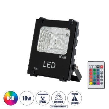 GLOBOSTAR® RGBFLOOD 75600 Προβολέας με IR Ασύρματο Χειριστήριο LED 10W 650lm 120° AC 220-240V Αδιάβροχο IP66 Πολύχρωμο RGB Dimmable - Μαύρο Ματ - Μ11 x Π4 x Υ13.5cm - 2 Χρόνια Εγγύηση GLOBOSTAR® RGBFLOOD 75600 Προβολέας με IR Ασύρματο Χειριστήριο LED 10W 650lm 120° AC 220-240V Αδιάβροχο IP66 Πολύχρωμο RGB Dimmable - Μαύρο Ματ - Μ11 x Π4 x Υ13.5cm - 2 Χρόνια Εγγύηση