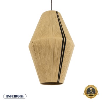 GLOBOSTAR® SALERNO 02077 Boho Κρεμαστό Φωτιστικό Οροφής με Ντουί 1 x E27 AC 220-240V IP20 - Μπεζ & Μαύρο - Μ50 x Π50 x Υ80cm GLOBOSTAR® SALERNO 02077 Boho Κρεμαστό Φωτιστικό Οροφής με Ντουί 1 x E27 AC 220-240V IP20 - Μπεζ & Μαύρο - Μ50 x Π50 x Υ80cm