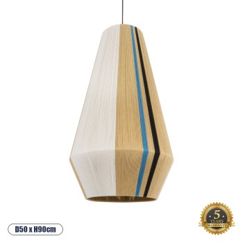 GLOBOSTAR® SALERNO 02079 Boho Κρεμαστό Φωτιστικό Οροφής με Ντουί 1 x E27 AC 220-240V IP20 - Πολύχρωμο - Μ50 x Π50 x Υ90cm GLOBOSTAR® SALERNO 02079 Boho Κρεμαστό Φωτιστικό Οροφής με Ντουί 1 x E27 AC 220-240V IP20 - Πολύχρωμο - Μ50 x Π50 x Υ90cm