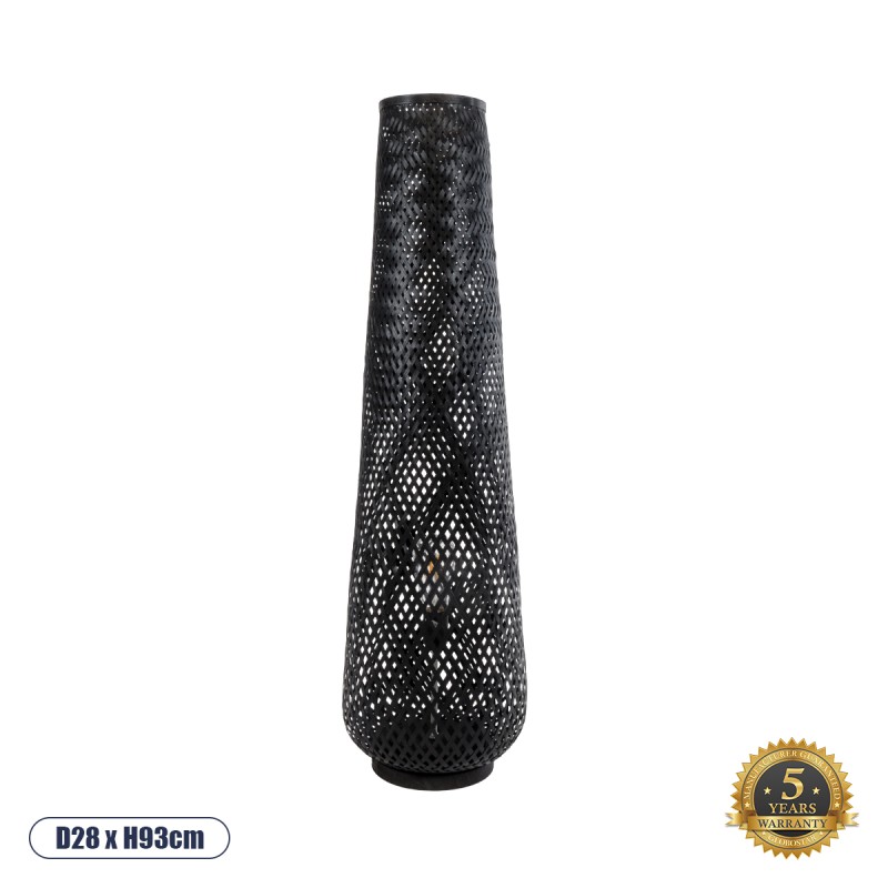 GloboStar® MAMIZU 02110 Boho Επιδαπέδιο Φωτιστικό Μονόφωτο 1 x E27 IP20 Μαύρο Ξύλο - Μ28 x Π28 x Υ93cm GloboStar® MAMIZU 02110 Boho Επιδαπέδιο Φωτιστικό Μονόφωτο 1 x E27 IP20 Μαύρο Ξύλο - Μ28 x Π28 x Υ93cm
