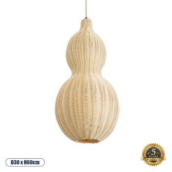GLOBOSTAR® KINGSTOWN 02168 Boho Κρεμαστό Φωτιστικό Οροφής με Ντουί 1 x E27 AC 220-240V IP20 - Μπεζ - Μ30 x Π30 x Υ60cm GLOBOSTAR® KINGSTOWN 02168 Boho Κρεμαστό Φωτιστικό Οροφής με Ντουί 1 x E27 AC 220-240V IP20 - Μπεζ - Μ30 x Π30 x Υ60cm