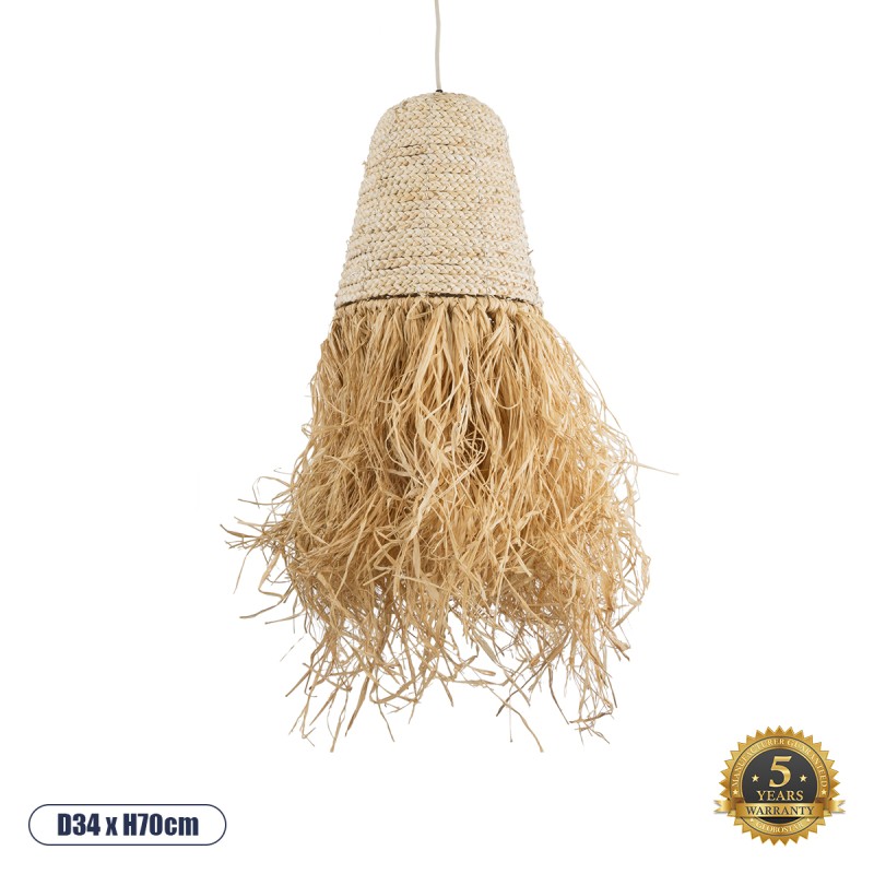 GLOBOSTAR® LETA 02189 Boho Κρεμαστό Φωτιστικό Οροφής με Ντουί 1 x E27 AC 220-240V IP20 - Μπεζ - Μ34 x Π34 x Υ70cm GLOBOSTAR® LETA 02189 Boho Κρεμαστό Φωτιστικό Οροφής με Ντουί 1 x E27 AC 220-240V IP20 - Μπεζ - Μ34 x Π34 x Υ70cm