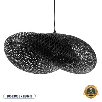 GLOBOSTAR® MEXICO 02202 Boho Κρεμαστό Φωτιστικό Οροφής με Ντουί 1 x E27 AC 220-240V IP20 - Μαύρο - Μ85 x Π50 x Υ30cm GLOBOSTAR® MEXICO 02202 Boho Κρεμαστό Φωτιστικό Οροφής με Ντουί 1 x E27 AC 220-240V IP20 - Μαύρο - Μ85 x Π50 x Υ30cm