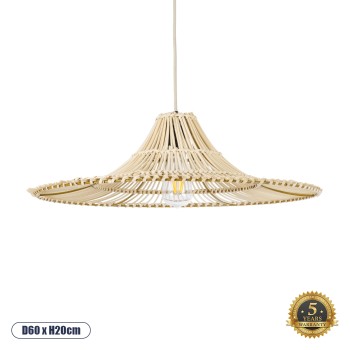 GLOBOSTAR® PALERMO 02208 Boho Κρεμαστό Φωτιστικό Οροφής με Ντουί 1 x E27 AC 220-240V IP20 - Μπεζ - Μ60 x Π60 x Υ20cm GLOBOSTAR® PALERMO 02208 Boho Κρεμαστό Φωτιστικό Οροφής με Ντουί 1 x E27 AC 220-240V IP20 - Μπεζ - Μ60 x Π60 x Υ20cm