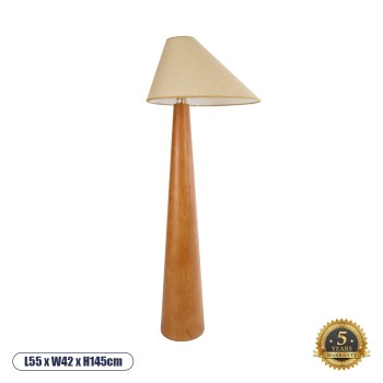 GloboStar® KAUAI 02230 Boho Επιδαπέδιο Φωτιστικό Μονόφωτο 1 x E27 IP20 Καφέ Ξύλο με Μπεζ Ύφασμα - Μ55 x Π42 x Υ145cm GloboStar® KAUAI 02230 Boho Επιδαπέδιο Φωτιστικό Μονόφωτο 1 x E27 IP20 Καφέ Ξύλο με Μπεζ Ύφασμα - Μ55 x Π42 x Υ145cm