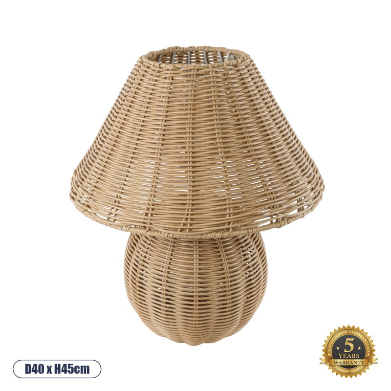 GloboStar® PERU 02239 Boho Επιτραπέζιο Φωτιστικό Πορτατίφ Μονόφωτο 1 x E27 IP20 Μπεζ Ξύλο - Μ40 x Π40 x Υ45cm GloboStar® PERU 02239 Boho Επιτραπέζιο Φωτιστικό Πορτατίφ Μονόφωτο 1 x E27 IP20 Μπεζ Ξύλο - Μ40 x Π40 x Υ45cm