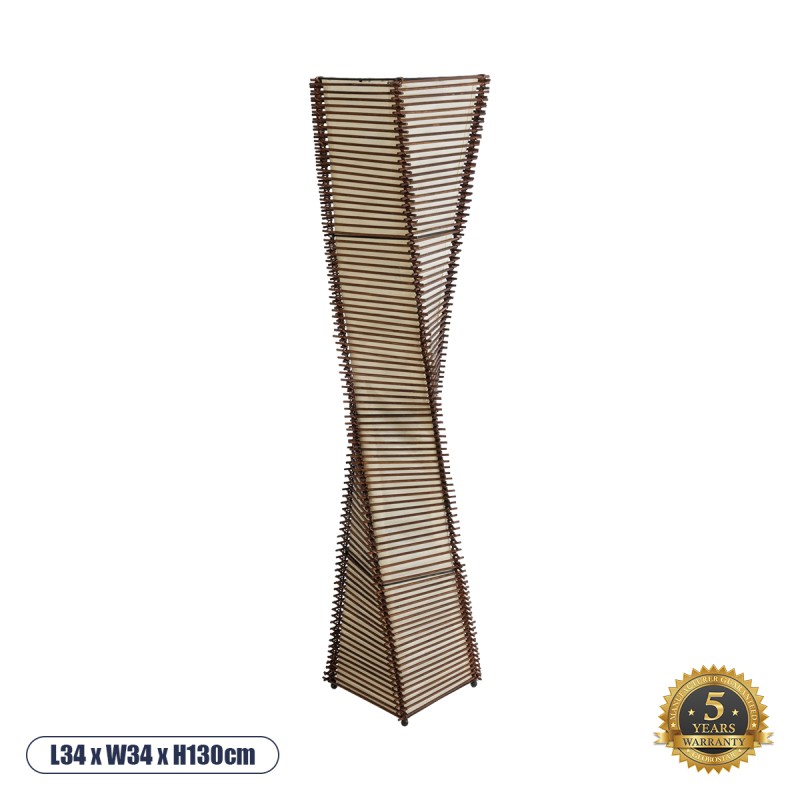 GloboStar® PALMA 02273 Boho Επιδαπέδιο Φωτιστικό Δίφωτο 2 x E27 IP20 Καφέ Ξύλο με Μπεζ Ύφασμα - Μ34 x Π34 x Υ130cm GloboStar® PALMA 02273 Boho Επιδαπέδιο Φωτιστικό Δίφωτο 2 x E27 IP20 Καφέ Ξύλο με Μπεζ Ύφασμα - Μ34 x Π34 x Υ130cm