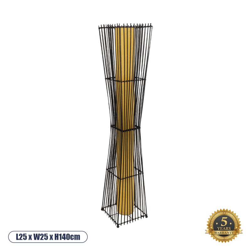 GloboStar® PALMA 02274 Boho Επιδαπέδιο Φωτιστικό Δίφωτο 2 x E27 IP20 Μαύρο Ξύλο με Μπεζ Ύφασμα - Μ25 x Π25 x Υ140cm GloboStar® PALMA 02274 Boho Επιδαπέδιο Φωτιστικό Δίφωτο 2 x E27 IP20 Μαύρο Ξύλο με Μπεζ Ύφασμα - Μ25 x Π25 x Υ140cm