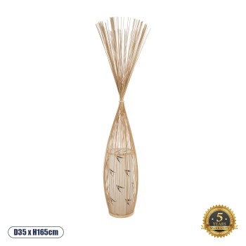GloboStar® PORTONOVO S-02276 Boho Επιδαπέδιο Φωτιστικό Μονόφωτο 1 x E27 IP20 Μπεζ Ξύλο με Λευκό Ύφασμα - Μ35 x Π35 x Υ165cm GloboStar® PORTONOVO S-02276 Boho Επιδαπέδιο Φωτιστικό Μονόφωτο 1 x E27 IP20 Μπεζ Ξύλο με Λευκό Ύφασμα - Μ35 x Π35 x Υ165cm