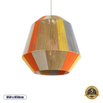 GLOBOSTAR® SALERNO 02289 Boho Κρεμαστό Φωτιστικό Οροφής με Ντουί 1 x E27 AC 220-240V IP20 - Πολύχρωμο - Μ50 x Π50 x Υ50cm GLOBOSTAR® SALERNO 02289 Boho Κρεμαστό Φωτιστικό Οροφής με Ντουί 1 x E27 AC 220-240V IP20 - Πολύχρωμο - Μ50 x Π50 x Υ50cm