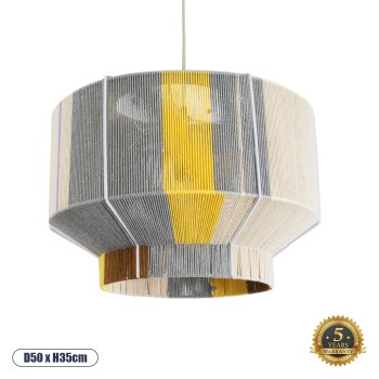 GLOBOSTAR® SALERNO 02290 Boho Κρεμαστό Φωτιστικό Οροφής με Ντουί 1 x E27 AC 220-240V IP20 - Πολύχρωμο - Μ50 x Π50 x Υ35cm GLOBOSTAR® SALERNO 02290 Boho Κρεμαστό Φωτιστικό Οροφής με Ντουί 1 x E27 AC 220-240V IP20 - Πολύχρωμο - Μ50 x Π50 x Υ35cm