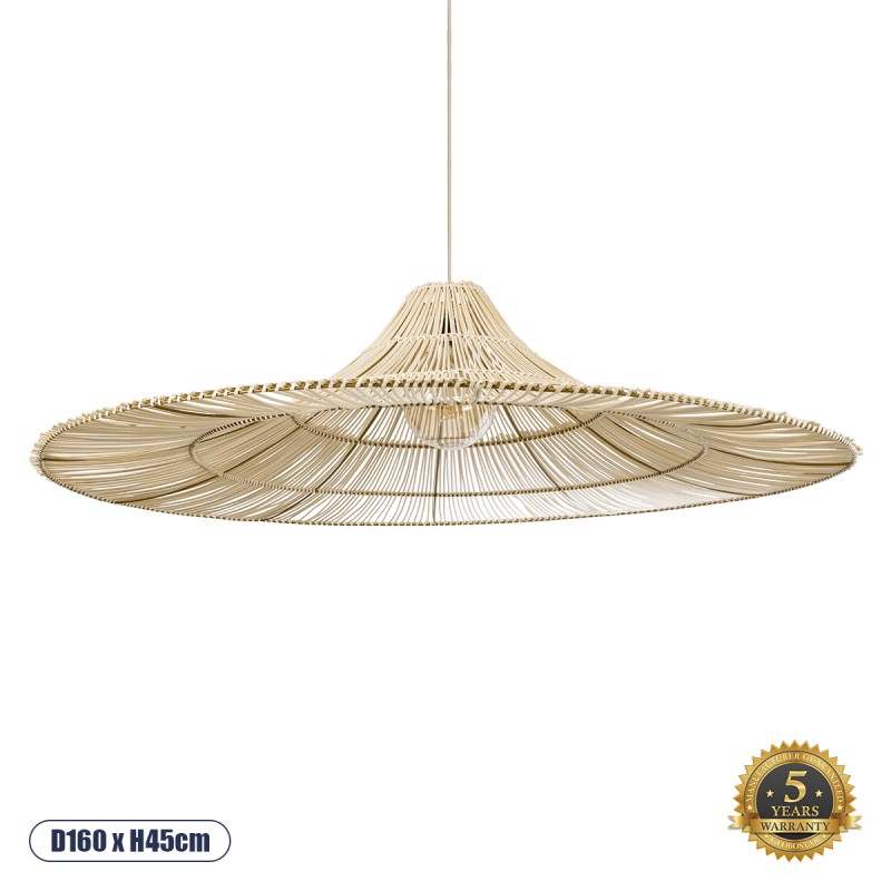 GLOBOSTAR® PALERMO 02311 Boho Κρεμαστό Φωτιστικό Οροφής με Ντουί 1 x E27 AC 220-240V IP20 - Μπεζ - Μ160 x Π160 x Υ45cm GLOBOSTAR® PALERMO 02311 Boho Κρεμαστό Φωτιστικό Οροφής με Ντουί 1 x E27 AC 220-240V IP20 - Μπεζ - Μ160 x Π160 x Υ45cm