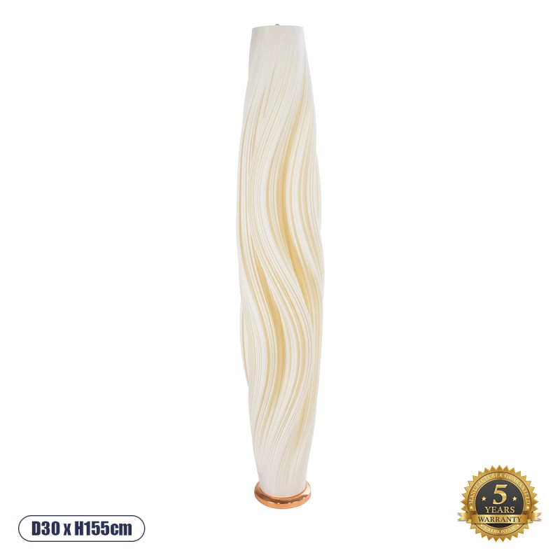 GloboStar® CERULEAN 02312 Μοντέρνο Επιδαπέδιο Φωτιστικό Μονόφωτο 1 x E27 IP20 Μπεζ & Λευκό Πολυβινυλοχλωρίδιο με Χάλκινο Μέταλλο - Μ30 x Π30 x Υ155cm GloboStar® CERULEAN 02312 Μοντέρνο Επιδαπέδιο Φωτιστικό Μονόφωτο 1 x E27 IP20 Μπεζ & Λευκό Πολυβινυλοχλωρίδιο με Χάλκινο Μέταλλο - Μ30 x Π30 x Υ155cm