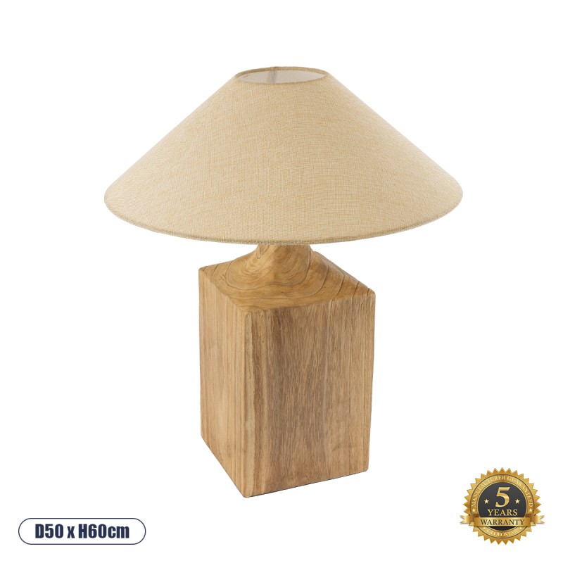 GloboStar® LAFRONTERA 02313 Boho Επιτραπέζιο Φωτιστικό Πορτατίφ Μονόφωτο 1 x E27 IP20 Μπεζ Ξύλο με Μπεζ Ύφασμα - Μ50 x Μ50 x Υ60cm GloboStar® LAFRONTERA 02313 Boho Επιτραπέζιο Φωτιστικό Πορτατίφ Μονόφωτο 1 x E27 IP20 Μπεζ Ξύλο με Μπεζ Ύφασμα - Μ50 x Μ50 x Υ60cm