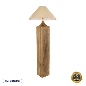 GloboStar® LAFRONTERA 02314 Boho Επιδαπέδιο Φωτιστικό Μονόφωτο 1 x E27 IP20 Καφέ Ξύλο με Μπεζ Ύφασμα - Μ55 x Π55 x Υ140cm GloboStar® LAFRONTERA 02314 Boho Επιδαπέδιο Φωτιστικό Μονόφωτο 1 x E27 IP20 Καφέ Ξύλο με Μπεζ Ύφασμα - Μ55 x Π55 x Υ140cm