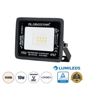 GLOBOSTAR® ATLAS 61516 Προβολέας LED 10W 1200lm 120° AC 220-240V Αδιάβροχο IP67 Φυσικό Λευκό 4500K - Lumileds SMD Chip - TÜV Rheinland Certified - Μαύρο Ματ - Μ10 x Π2 x Υ8cm - 5 Χρόνια Εγγύηση GLOBOSTAR® ATLAS 61516 Προβολέας LED 10W 1200lm 120° AC 220-240V Αδιάβροχο IP67 Φυσικό Λευκό 4500K - Lumileds SMD Chip - TÜV Rheinland Certified - Μαύρο Ματ - Μ10 x Π2 x Υ8cm - 5 Χρόνια Εγγύηση