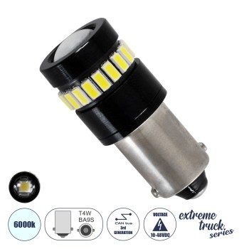 GloboStar® BA9S - T4W 81462 Λάμπα Αυτοκινήτου LED 3rd Generation Can-Bus Extreme Truck Series 18xSMD3014 1.3W 156lm 360° DC 10-48V IP20 Φ1.2 x Υ3cm Ψυχρό Λευκό 6000K GloboStar® BA9S - T4W 81462 Λάμπα Αυτοκινήτου LED 3rd Generation Can-Bus Extreme Truck Series 18xSMD3014 1.3W 156lm 360° DC 10-48V IP20 Φ1.2 x Υ3cm Ψυχρό Λευκό 6000K