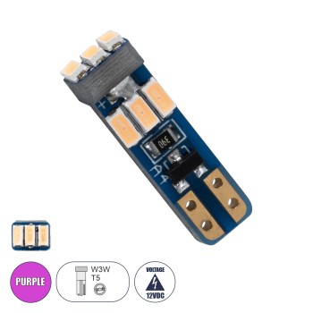 GloboStar® T5 81474 Λάμπα Αυτοκινήτου LED 9xSMD3014 0.25W 25lm 360° DC 12-16V IP20 Μ0.5 x Π0.4 x Υ1.8cm Φούξια GloboStar® T5 81474 Λάμπα Αυτοκινήτου LED 9xSMD3014 0.25W 25lm 360° DC 12-16V IP20 Μ0.5 x Π0.4 x Υ1.8cm Φούξια