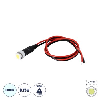 GloboStar® SMD-LED 81482 Υψηλής Ισχύος SMD LED 0.15W DC 12V - Φ0.7 x Υ2.3cm - Ψυχρό Λευκό 6000K - Dimmable - 2 Χρόνια Εγγύηση GloboStar® SMD-LED 81482 Υψηλής Ισχύος SMD LED 0.15W DC 12V - Φ0.7 x Υ2.3cm - Ψυχρό Λευκό 6000K - Dimmable - 2 Χρόνια Εγγύηση