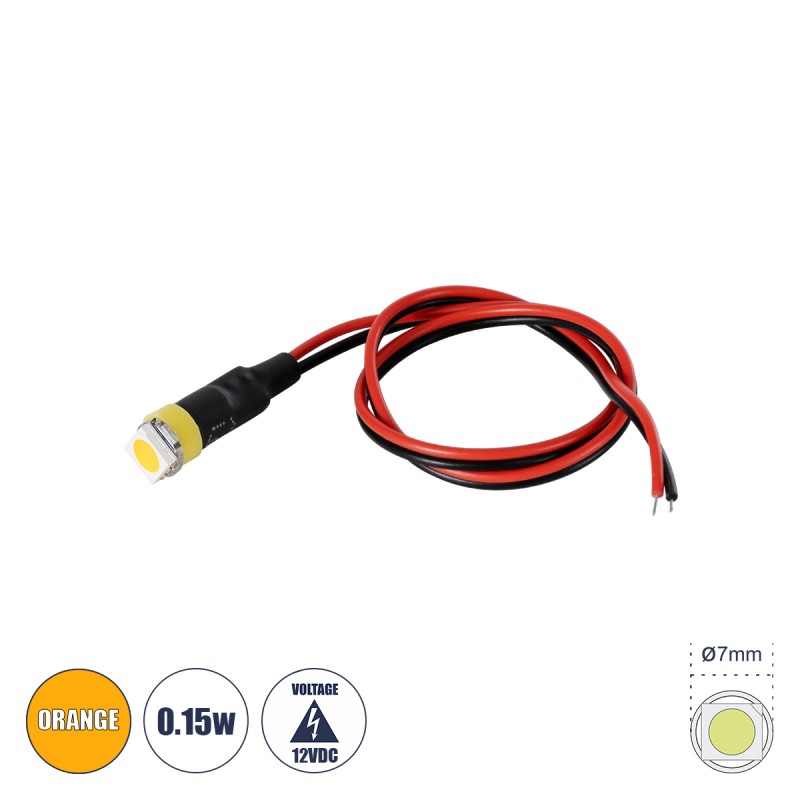 GloboStar® SMD-LED 81484 Υψηλής Ισχύος SMD LED 0.15W DC 12V - Φ0.7 x Υ2.3cm - Πορτοκαλί - Dimmable - 2 Χρόνια Εγγύηση GloboStar® SMD-LED 81484 Υψηλής Ισχύος SMD LED 0.15W DC 12V - Φ0.7 x Υ2.3cm - Πορτοκαλί - Dimmable - 2 Χρόνια Εγγύηση