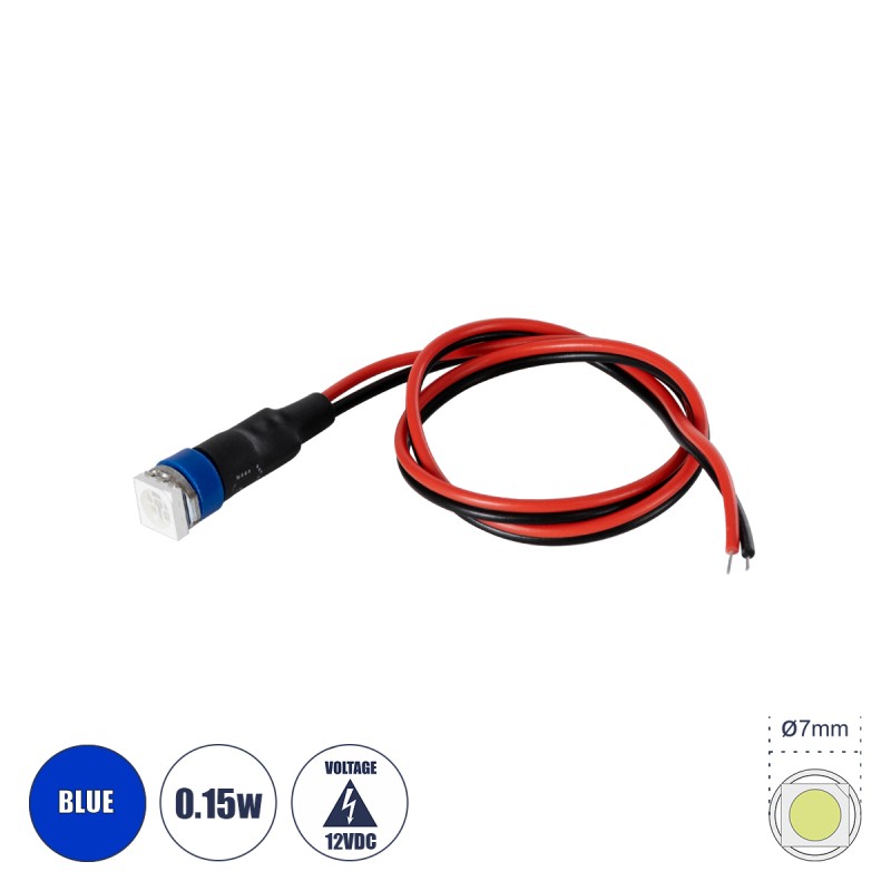 GloboStar® SMD-LED 81487 Υψηλής Ισχύος SMD LED 0.15W DC 12V - Φ0.7 x Υ2.3cm - Μπλε - Dimmable - 2 Χρόνια Εγγύηση GloboStar® SMD-LED 81487 Υψηλής Ισχύος SMD LED 0.15W DC 12V - Φ0.7 x Υ2.3cm - Μπλε - Dimmable - 2 Χρόνια Εγγύηση