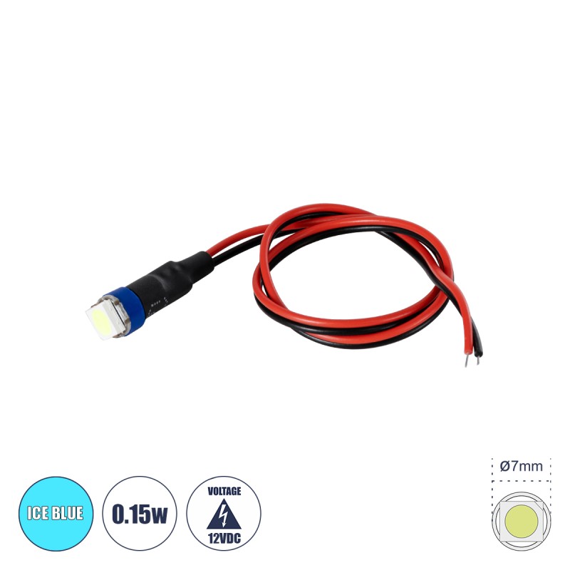 GloboStar® SMD-LED 81488 Υψηλής Ισχύος SMD LED 0.15W DC 12V - Φ0.7 x Υ2.3cm - Ice Blue - Dimmable - 2 Χρόνια Εγγύηση GloboStar® SMD-LED 81488 Υψηλής Ισχύος SMD LED 0.15W DC 12V - Φ0.7 x Υ2.3cm - Ice Blue - Dimmable - 2 Χρόνια Εγγύηση