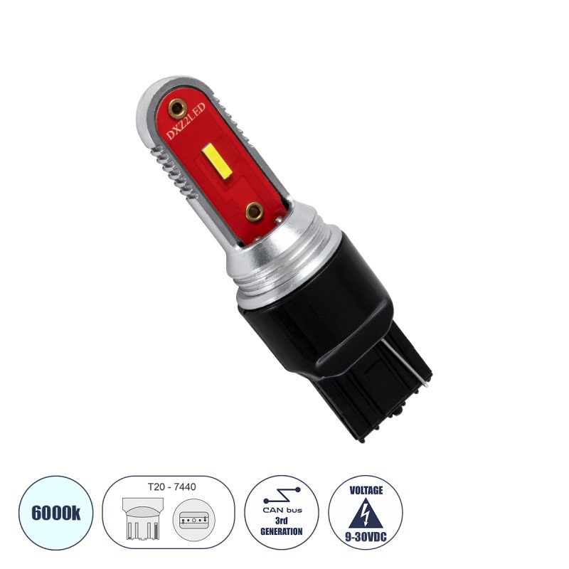 GloboStar® 81497 Λάμπα Αυτοκίνητου T20 - 7440 - W21W 3rd Generation Can-Bus Extreme Series LED 2 DUO DXZ 15W 1650lm 240° DC 9-30V IP20 Ψυχρό Λευκό 6000K GloboStar® 81497 Λάμπα Αυτοκίνητου T20 - 7440 - W21W 3rd Generation Can-Bus Extreme Series LED 2 DUO DXZ 15W 1650lm 240° DC 9-30V IP20 Ψυχρό Λευκό 6000K