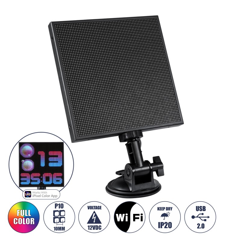GloboStar® 81502 LED Scrolling Display 64x64 Pixel - Κυλιόμενη Ψηφιακή Πινακίδα / Επιγραφή Μονής Όψης P10 LED SMD DC 5V USB - Λειτουργία μέσω Wi-Fi με Εφαρμογή APP - IP20 - Μ17.5 x Π4 x Υ30.5cm - Πολύχρωμο RGBW - 1 Χρόνο Εγγύηση GloboStar® 81502 LED Scrolling Display 64x64 Pixel - Κυλιόμενη Ψηφιακή Πινακίδα / Επιγραφή Μονής Όψης P10 LED SMD DC 5V USB - Λειτουργία μέσω Wi-Fi με Εφαρμογή APP - IP20 - Μ17.5 x Π4 x Υ30.5cm - Πολύχρωμο RGBW - 1 Χρόνο Εγγύηση