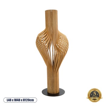 GloboStar® MIHIRO 02150 Boho Επιδαπέδιο Φωτιστικό Μονόφωτο 1 x E27 IP20 Καφέ Ξύλο με Μαύρο Μέταλλο - Μ48 x Π48 x Υ120cm GloboStar® MIHIRO 02150 Boho Επιδαπέδιο Φωτιστικό Μονόφωτο 1 x E27 IP20 Καφέ Ξύλο με Μαύρο Μέταλλο - Μ48 x Π48 x Υ120cm