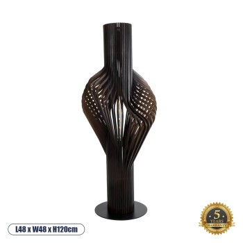 GloboStar® MIHIRO 02151 Boho Επιδαπέδιο Φωτιστικό Μονόφωτο 1 x E27 IP20 Καφέ Ξύλο με Μαύρο Μέταλλο - Μ48 x Π48 x Υ120cm GloboStar® MIHIRO 02151 Boho Επιδαπέδιο Φωτιστικό Μονόφωτο 1 x E27 IP20 Καφέ Ξύλο με Μαύρο Μέταλλο - Μ48 x Π48 x Υ120cm