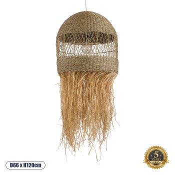 GLOBOSTAR® SAINTLUCIA 02161 Boho Κρεμαστό Φωτιστικό Οροφής με Ντουί 1 x E27 AC 220-240V IP20 - Μπεζ - Μ66 x Π66 x Υ120cm GLOBOSTAR® SAINTLUCIA 02161 Boho Κρεμαστό Φωτιστικό Οροφής με Ντουί 1 x E27 AC 220-240V IP20 - Μπεζ - Μ66 x Π66 x Υ120cm