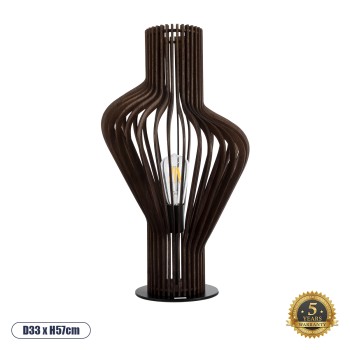 GloboStar® MIHIRO 02177 Boho Επιτραπέζιο Φωτιστικό Πορτατίφ Μονόφωτο 1 x E27 IP20 Καφέ Ξύλο με Μαύρο Μέταλλο - Μ33 x Π33 x Υ57cm GloboStar® MIHIRO 02177 Boho Επιτραπέζιο Φωτιστικό Πορτατίφ Μονόφωτο 1 x E27 IP20 Καφέ Ξύλο με Μαύρο Μέταλλο - Μ33 x Π33 x Υ57cm