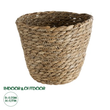 GloboStar® Artificial Garden PATMOS 20270 Διακοσμητικό Πλεκτό Καλάθι - Κασπώ Γλάστρα - Flower Pot Καφέ Φ22 x Υ17cm GloboStar® Artificial Garden PATMOS 20270 Διακοσμητικό Πλεκτό Καλάθι - Κασπώ Γλάστρα - Flower Pot Καφέ Φ22 x Υ17cm