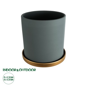 GloboStar® Artificial Garden NAPOLI 20495 Διακοσμητικό Κεραμικό Κασπώ Γλάστρα - Flower Pot Γκρι Πράσινο με Χρυσό Φ20 x Υ20cm GloboStar® Artificial Garden NAPOLI 20495 Διακοσμητικό Κεραμικό Κασπώ Γλάστρα - Flower Pot Γκρι Πράσινο με Χρυσό Φ20 x Υ20cm