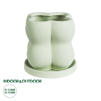 GloboStar® Artificial Garden ATHENA 20499 Διακοσμητικό Κεραμικό Κασπώ Γλάστρα - Flower Pot Πράσινο Ανοιχτό Μ13 x Π13 x Υ14cm GloboStar® Artificial Garden ATHENA 20499 Διακοσμητικό Κεραμικό Κασπώ Γλάστρα - Flower Pot Πράσινο Ανοιχτό Μ13 x Π13 x Υ14cm